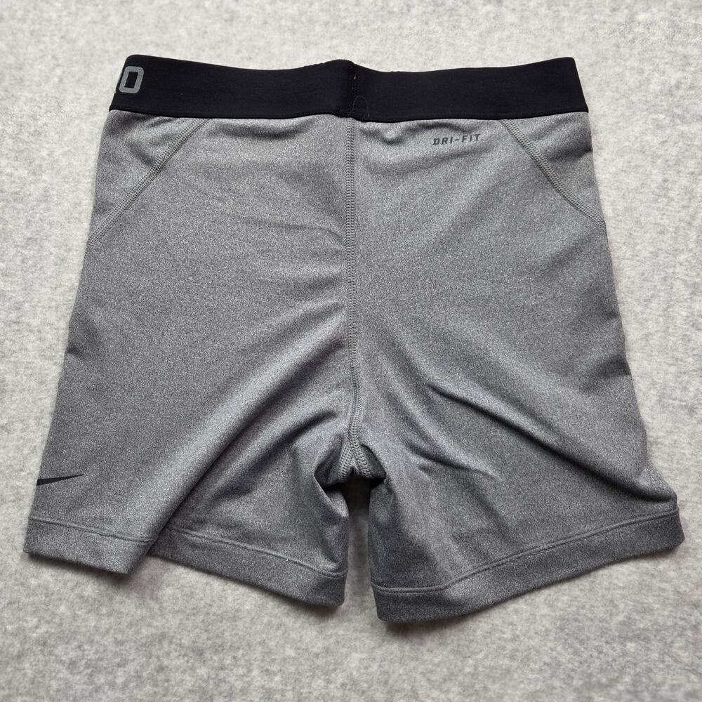 Nike Pro Women’s Medium Compression Shorts Gray Heather Black Elastic Waistband - Picture 8 of 8